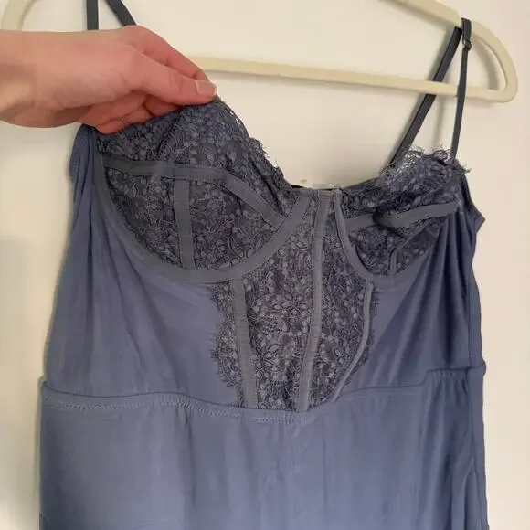 NWT Urban Outfitters Modern Love Blue Corset Dress - Picture 3 of 10